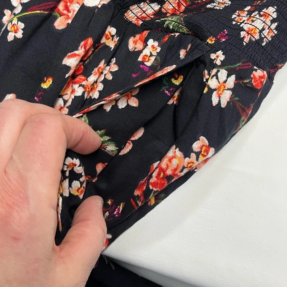 Old Navy Black Floral Long Sleeve Dress Medium NWT - Picture 7 of 9